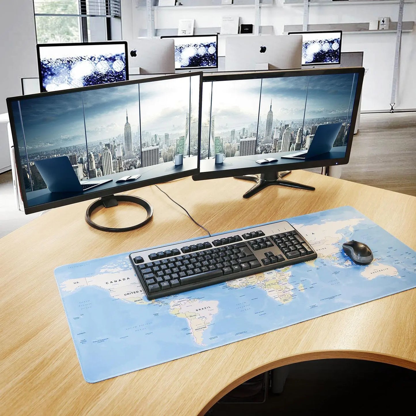 90x40cm XXL Anti-Slip World Map Mouse Mat Pad