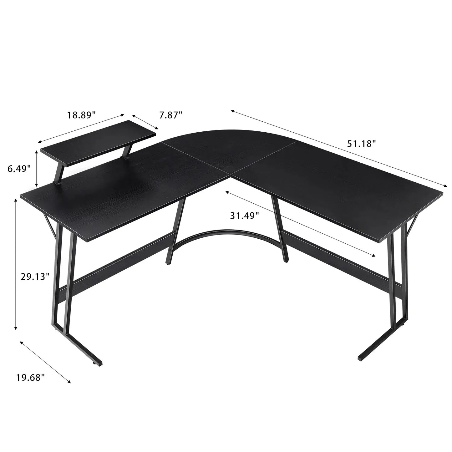 130x130x75cm L-Shaped Computer Gaming Desk