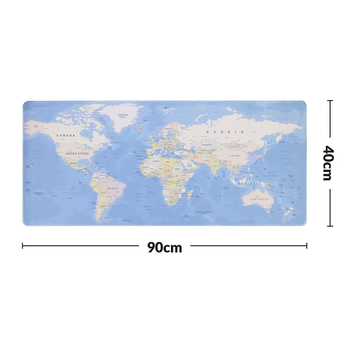 90x40cm XXL Anti-Slip World Map Mouse Mat Pad