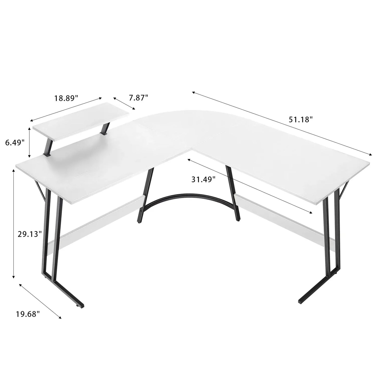 130x130x75cm L-Shaped Computer Gaming Desk